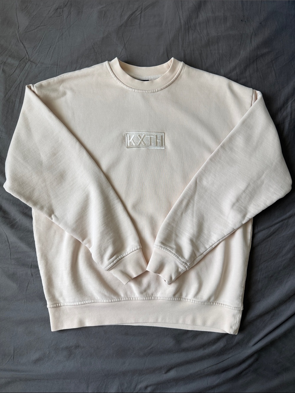 Kith KXTH Box Logo Crewneck Sweatshirt Coral Pink Size XS